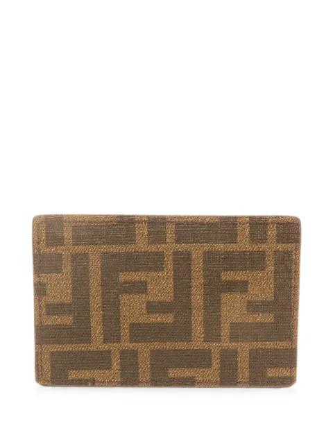 Fendi Pre-Owned FF logo card case Brown 7AR911