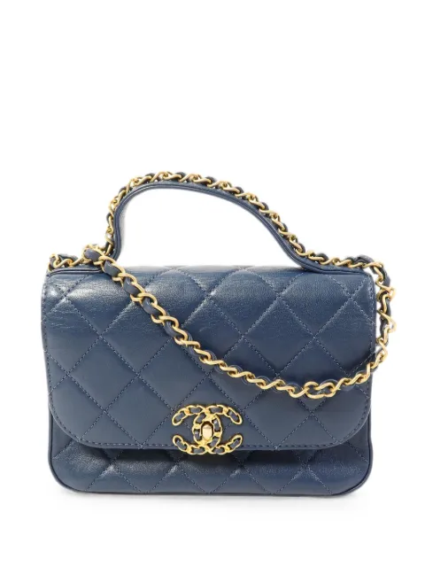CHANEL Pre-Owned Infinity turn-lock-fastening shoulder bag Blue INFINITY