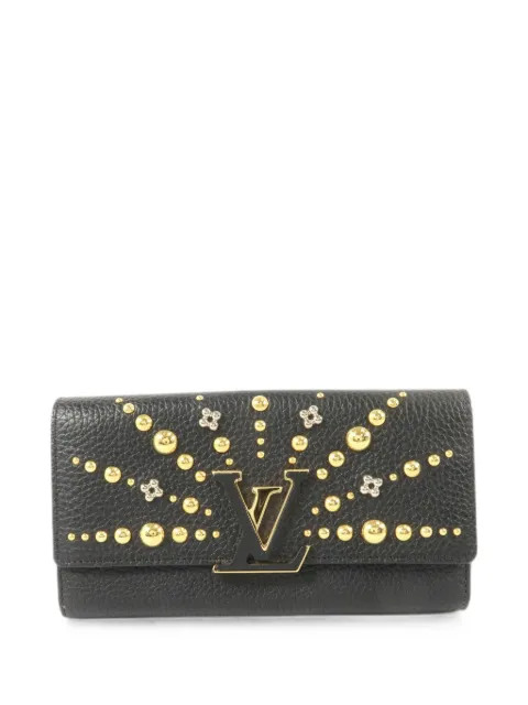 Louis Vuitton Pre-Owned Capucines studded wallet Black M63461