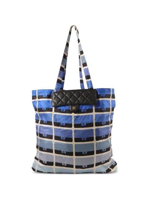 CHANEL Pre-Owned quilted turn-lock-fastening shoulder bag Blue CHAINSHOULDER