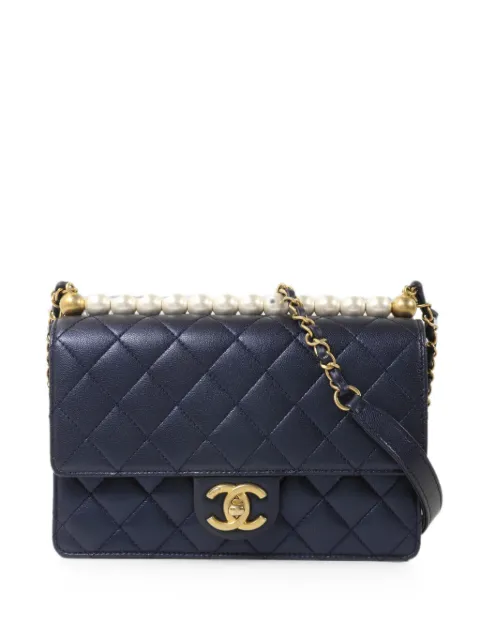CHANEL Pre-Owned CC turn-lock quilted shoulder bag Blue AS0585