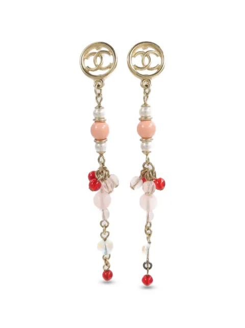 CHANEL Pre-Owned CC-logo drop earrings Gold EARRING