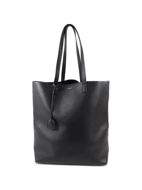 Saint Laurent Pre-Owned logo-detail leather tote bag Black TCT676657