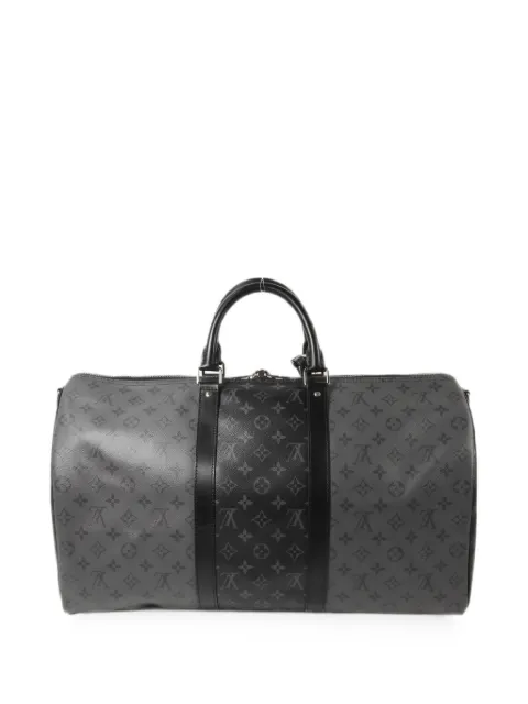 Louis Vuitton Pre-Owned Keepall Bandouliere 50 Monogram Eclipse luggage bag Grey M45392