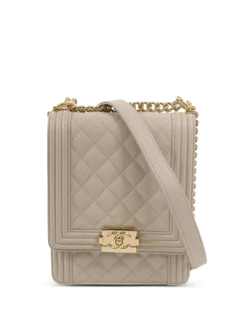 CHANEL Pre-Owned Boy North-South quilted mini bag Grey AS0130