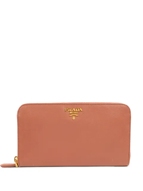 Prada Pre-Owned Saffiano-leather zip-around wallet Pink ZIPPERLONGWALLET