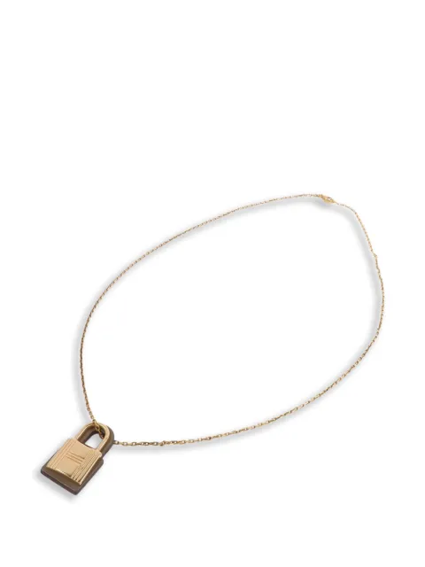 Hermès Pre-Owned 2021 O'Kelly leather and metal necklace Grey Z18PGHW