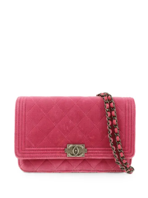 CHANEL Pre-Owned Boy quilted mini shoulder bag Pink WALLETONCHAIN