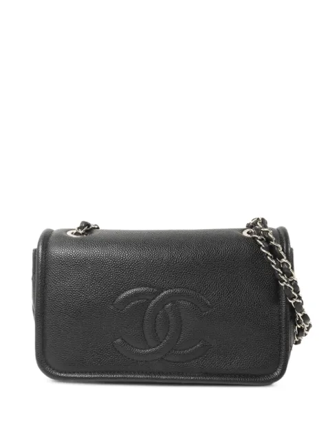 CHANEL Pre-Owned CC chain-strap leather shoulder bag Black CHAINSHOULDER