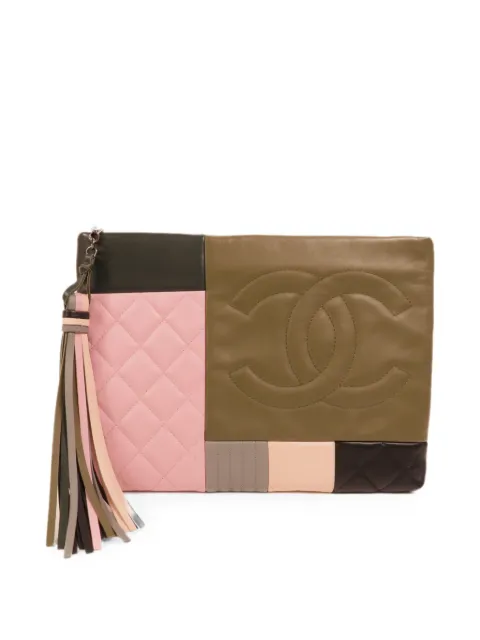 CHANEL Pre-Owned CC tassel clutch bag Green CLUTCHBAG