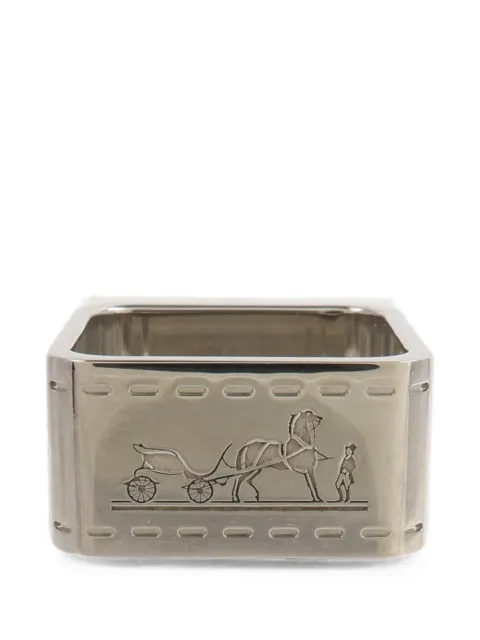 Hermès Pre-Owned logo-engraved scarf ring Silver SCARFRING