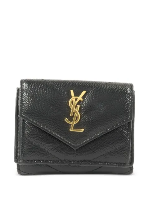 Saint Laurent Pre-Owned small Monogram Envelope quilted wallet Black 505118