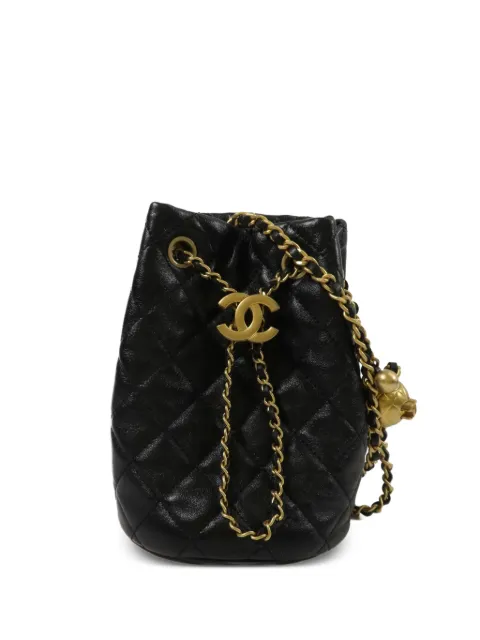 CHANEL Pre-Owned CC diamond-quilted mini bag Black AS1894