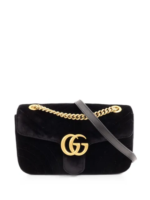 Gucci Pre-Owned GG Marmont chain-strap shoulder bag Black 443497