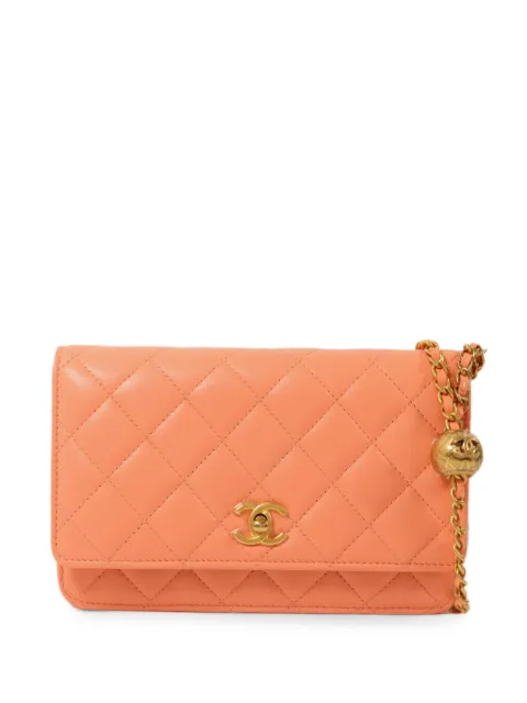 CHANEL Pre-Owned Wallet-on-Chain CC turn-lock quilted mini bag Pink WALLETONCHAIN
