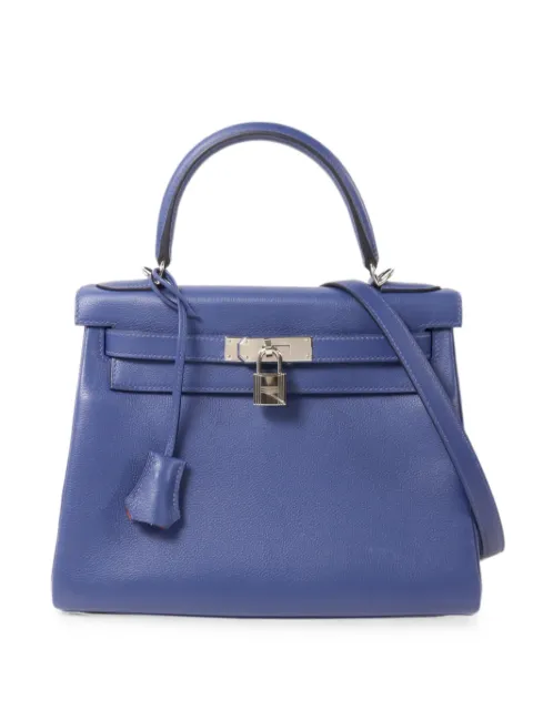 Hermès Pre-Owned 2018 Kelly 28 tote bag Blue C7E8V