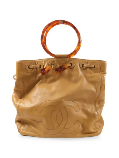 CHANEL Pre-Owned CC tortoiseshell tote bag Neutrals VINTAGEHANDBAG