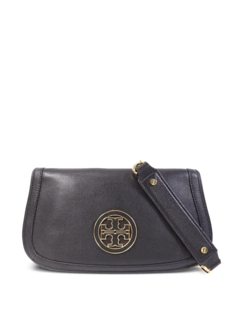 Tory Burch Amanda logo-plaque clutch bag Black AMANDALOGOCLUTCH
