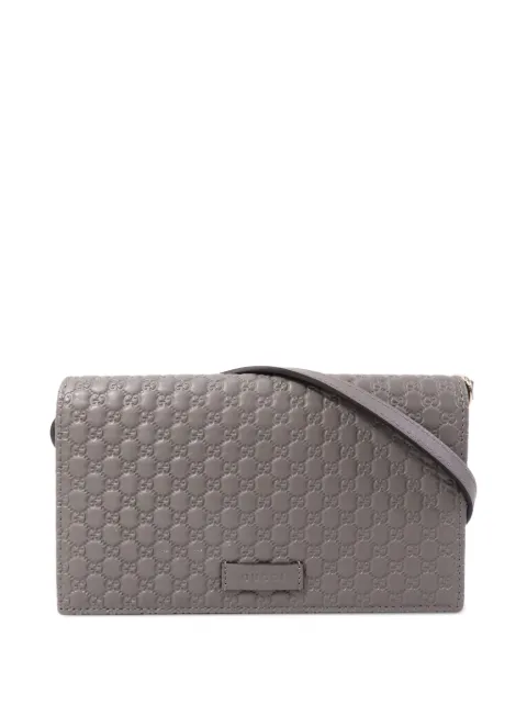 Gucci Pre-Owned Microguccissima wallet on chain shoulder bag Grey 466507