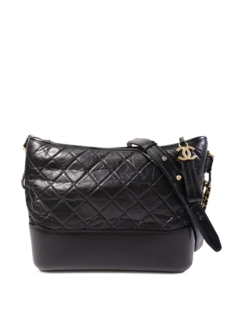 CHANEL Pre-Owned Gabrielle quilted lambskin shoulder bag Black GABRIELLELARGE