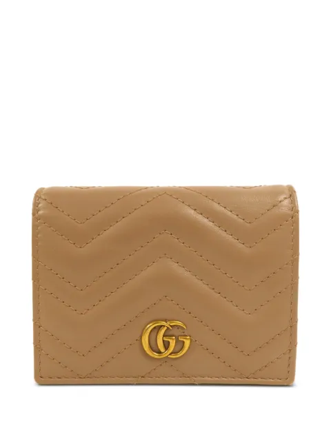 Gucci Pre-Owned GG Marmont quilted wallet Neutrals 466492