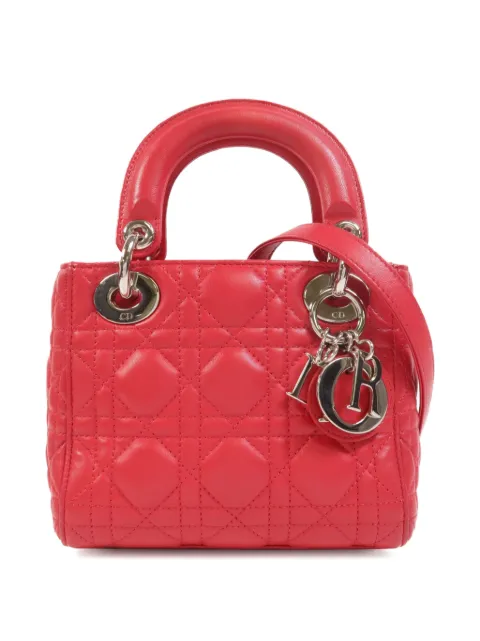 Christian Dior Pre-Owned mini Lady Dior two-way lambskin tote bag Pink LADYDIORMINI