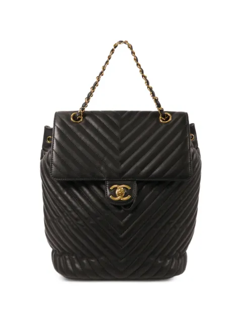 CHANEL Pre-Owned Urban Spirit chevron-quilted backpack Black A91121