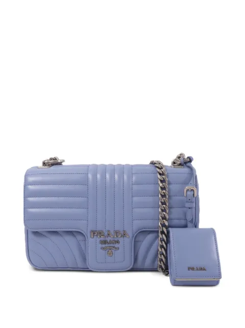 Prada Pre-Owned Chain leather shoulder bag Blue 1BD108