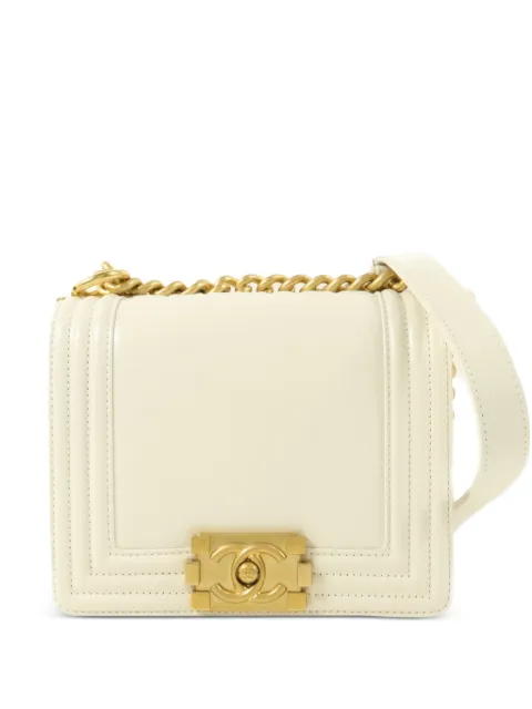 CHANEL Pre-Owned mini Boy chain shoulder bag White AS3018