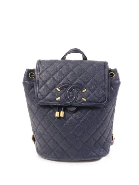 CHANEL Pre-Owned Filigree backpack Blue FILIGREEBACKPACK