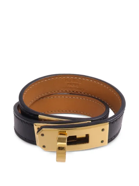 Hermès Pre-Owned Kelly Double leather bracelet Gold Q89GHW