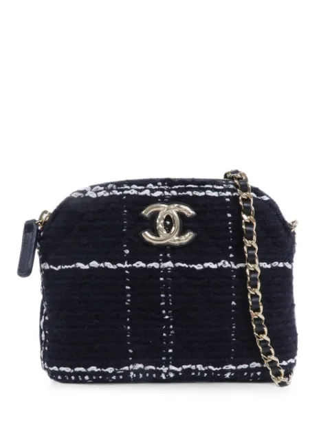 CHANEL Pre-Owned interlocking-CC shoulder bag Black CHAINSHOULDER