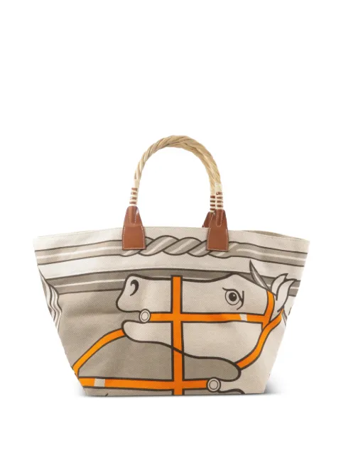 Hermès Pre-Owned Steeple 28 horse-print tote bag Neutrals Q