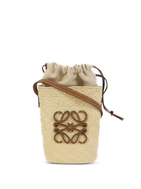 Loewe Pre-Owned Iraca Palm Anagram shoulder bag Neutrals SQUAREPOCKET