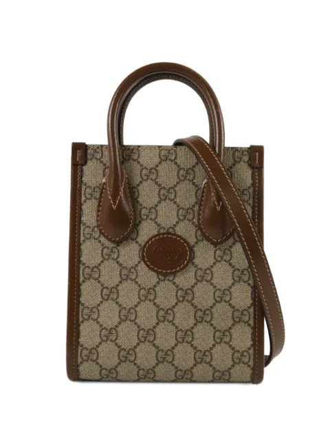 Gucci Pre-Owned mini GG Supreme Interlocking tote bag Neutrals 671623