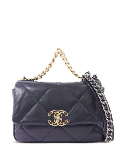 CHANEL Pre-Owned 19 CC Classic quilted shoulder bag Black CHANEL19SMALL