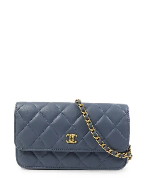 CHANEL Pre-Owned CC quilted shoulder bag Blue CHAINSHOULDERWGOLDBALL