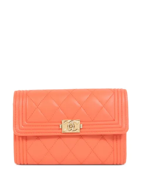 CHANEL Pre-Owned Boy Chanel wallet Orange BOYWALLET