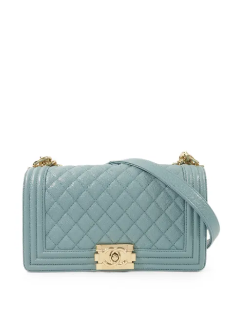 CHANEL Pre-Owned CC 25 Boy 25 chain-strap leather shoulder bag Blue BOY25