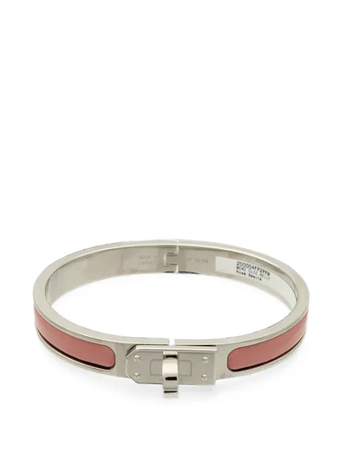 Hermès Pre-Owned Mini Clic Kelly enamel bracelet Silver MINICLICKELLY