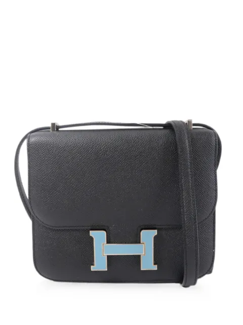Hermès Pre-Owned 2016 Mini Constance Epsom leather crossbody bag Black X89ENAMELCLIP