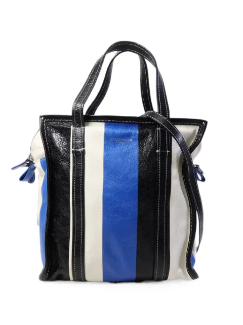 Balenciaga Pre-Owned Bazar striped tote bag Black BAZARSHOPPINGTOTE