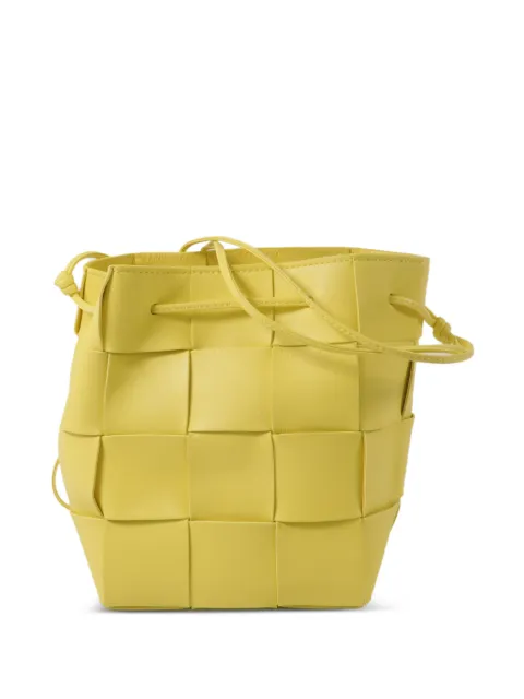 Bottega Veneta Pre-Owned Cassette Intrecciato mini bag Yellow CASSETTEBUCKET