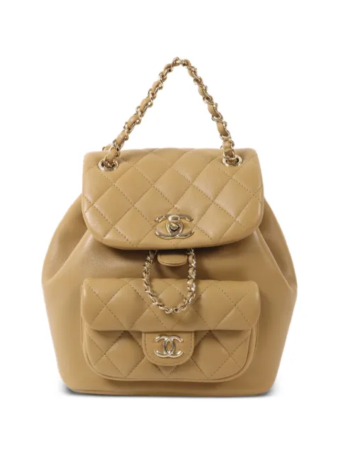 CHANEL Pre-Owned quilted turn-lock-fastening backpack Neutrals AS2908