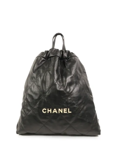 CHANEL Pre-Owned Chanel 22 diamond-quilted backpack Black AS3313