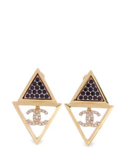 CHANEL Pre-Owned CC geometric earrings Gold C24S