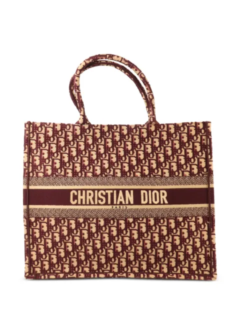 Christian Dior Pre-Owned large Book Tote logo-detail canvas tote bag Red BOOKTOTELARGE