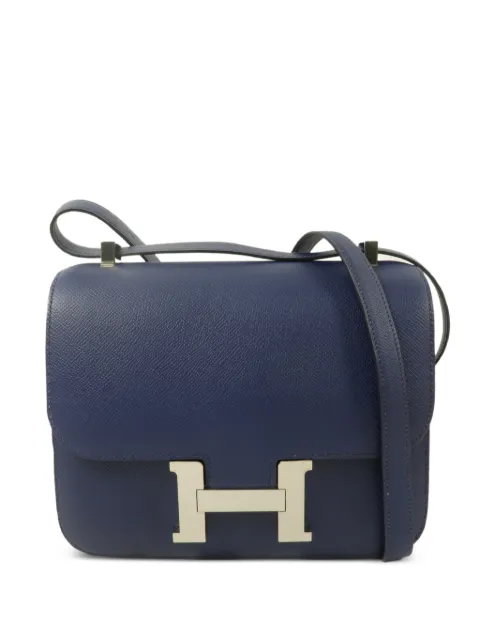Hermès Pre-Owned 24 Constance leather shoulder bag Blue T73PHW