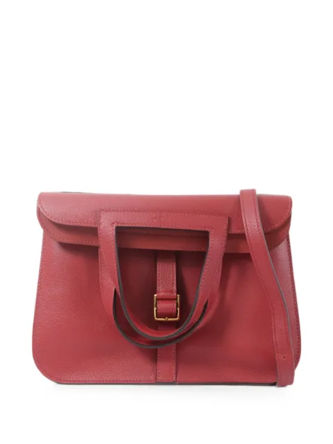 Hermès Pre-Owned Halzan leather tote bag Red UK1GHW