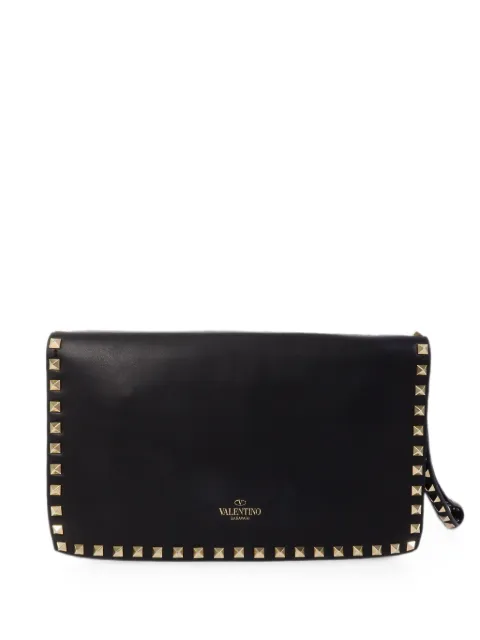 Valentino Garavani Pre-Owned Rockstud leather clutch bag Black BGG399NBD1